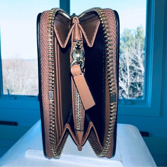 Zac Posen - Eartha Pearl Lady Zipped Small Leather Wallet - Camel - Picture 5 of 5